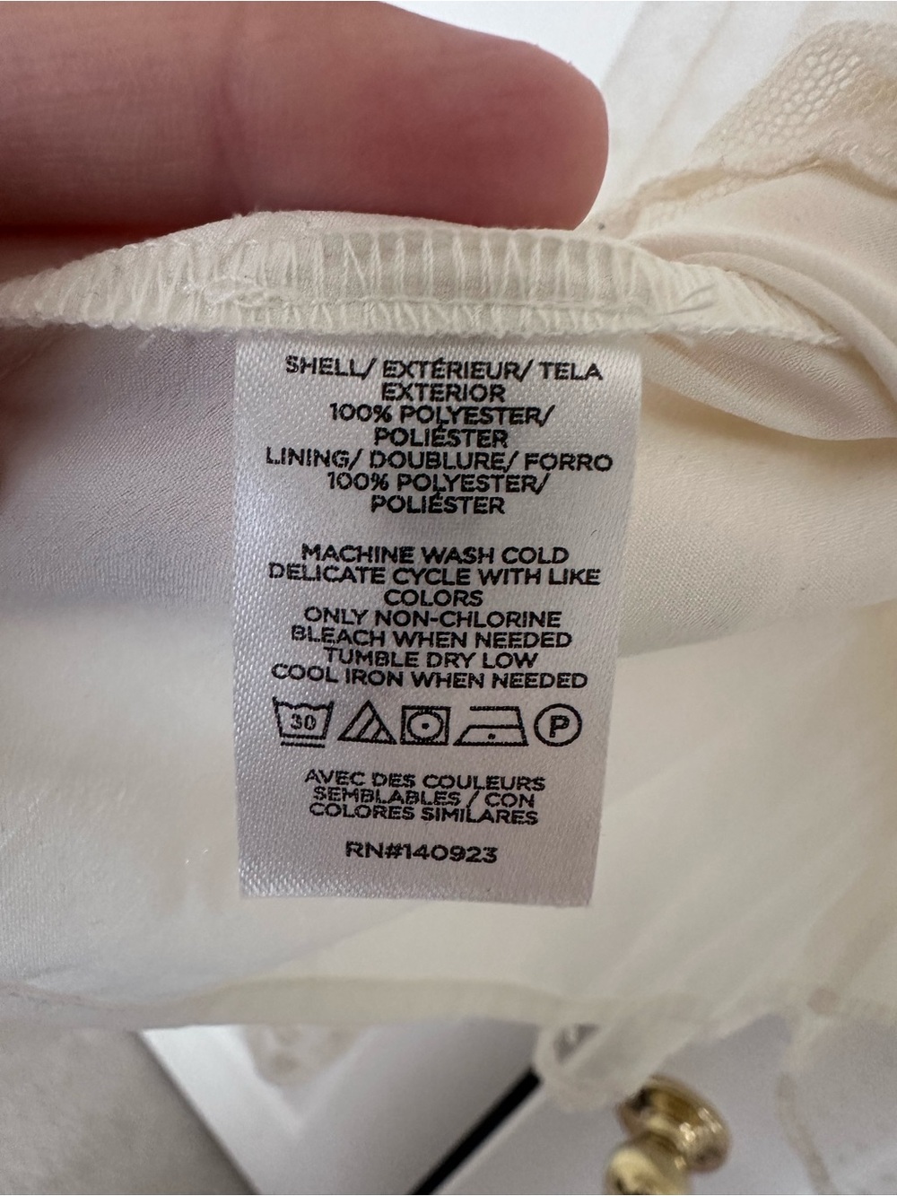 LOFT Cream Sheer Lace Swiss Dot Peasant Top - Picture 5 of 5